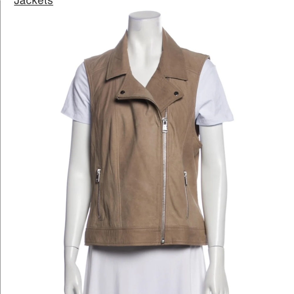 LaMarque Buttery Soft Suede Leather Tan Vest Retail $395